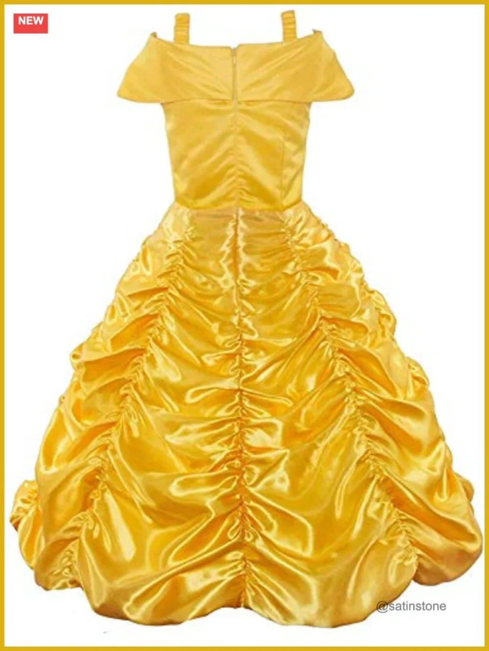 Little Girl Off Shoulder Princess Costume Dress with Tiara Set - Cotton
